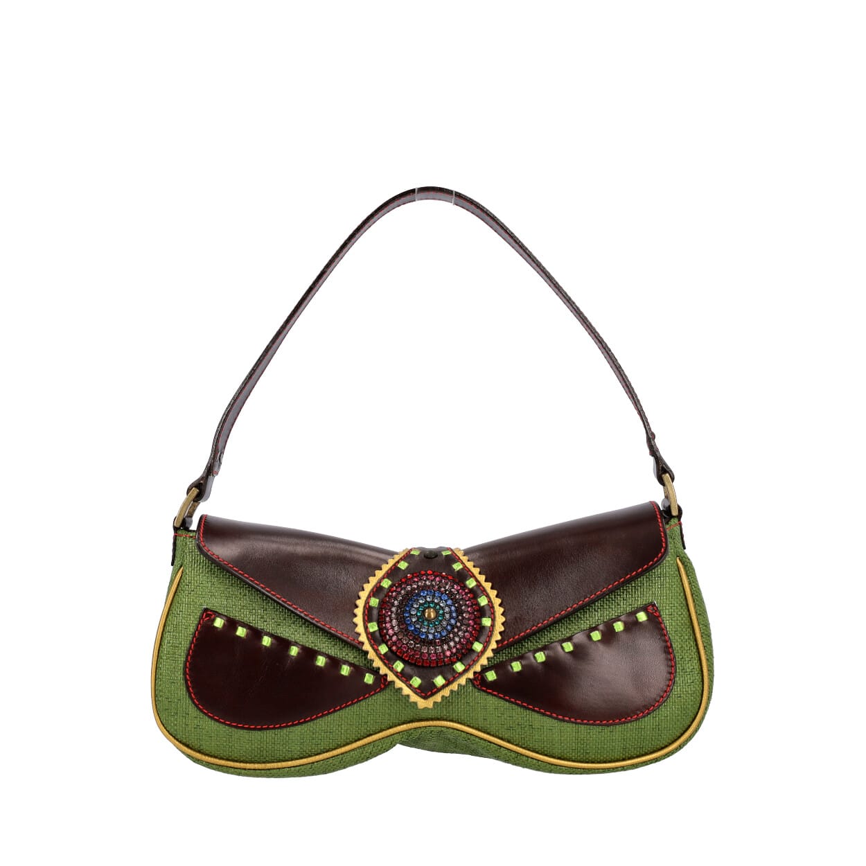 Giuseppe Zanotti Vintage Mixed Media Shoulder Bag Multicolour